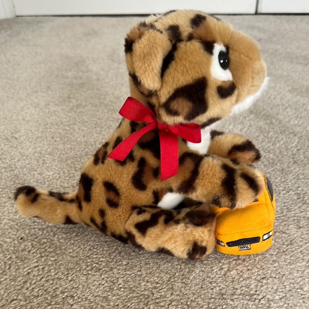 CARTIER Rare Leopard Plush with Red Bow and Yellow Cab Taxi